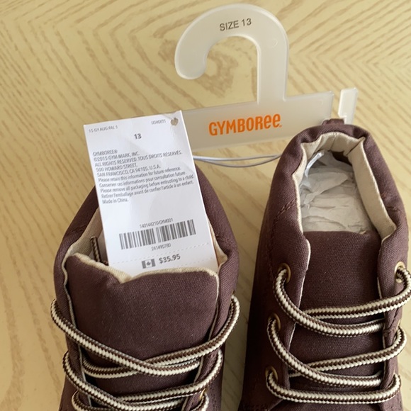 NWT Boys size 13 Gymboree brown fabric boots. - Picture 4 of 5